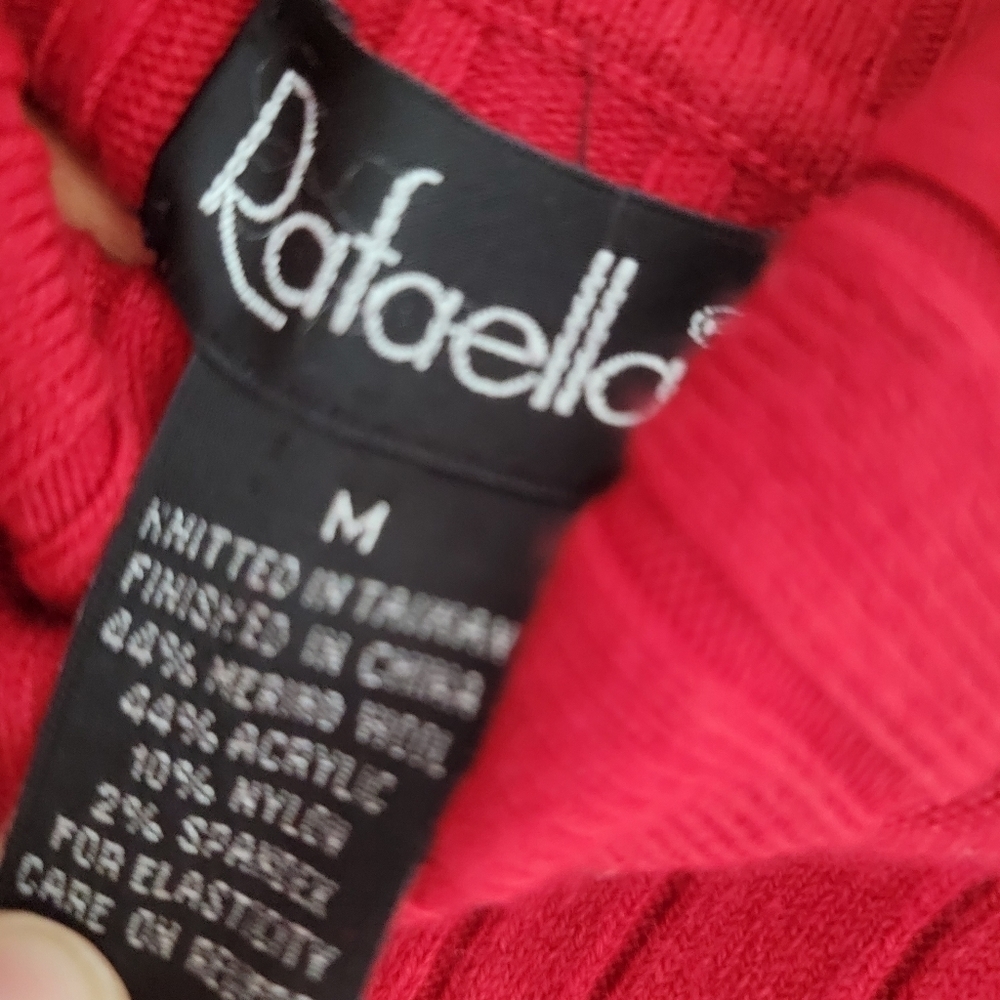 PERFECT Rafaella Red Ribbed Turtleneck Sweater - Picture 5 of 5